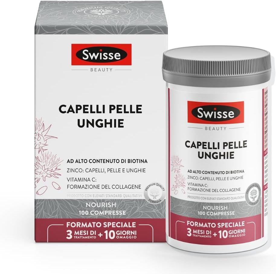 Integratore Capelli Pelle e Unghie con Vitamina C e Biotina - 60 Compresse