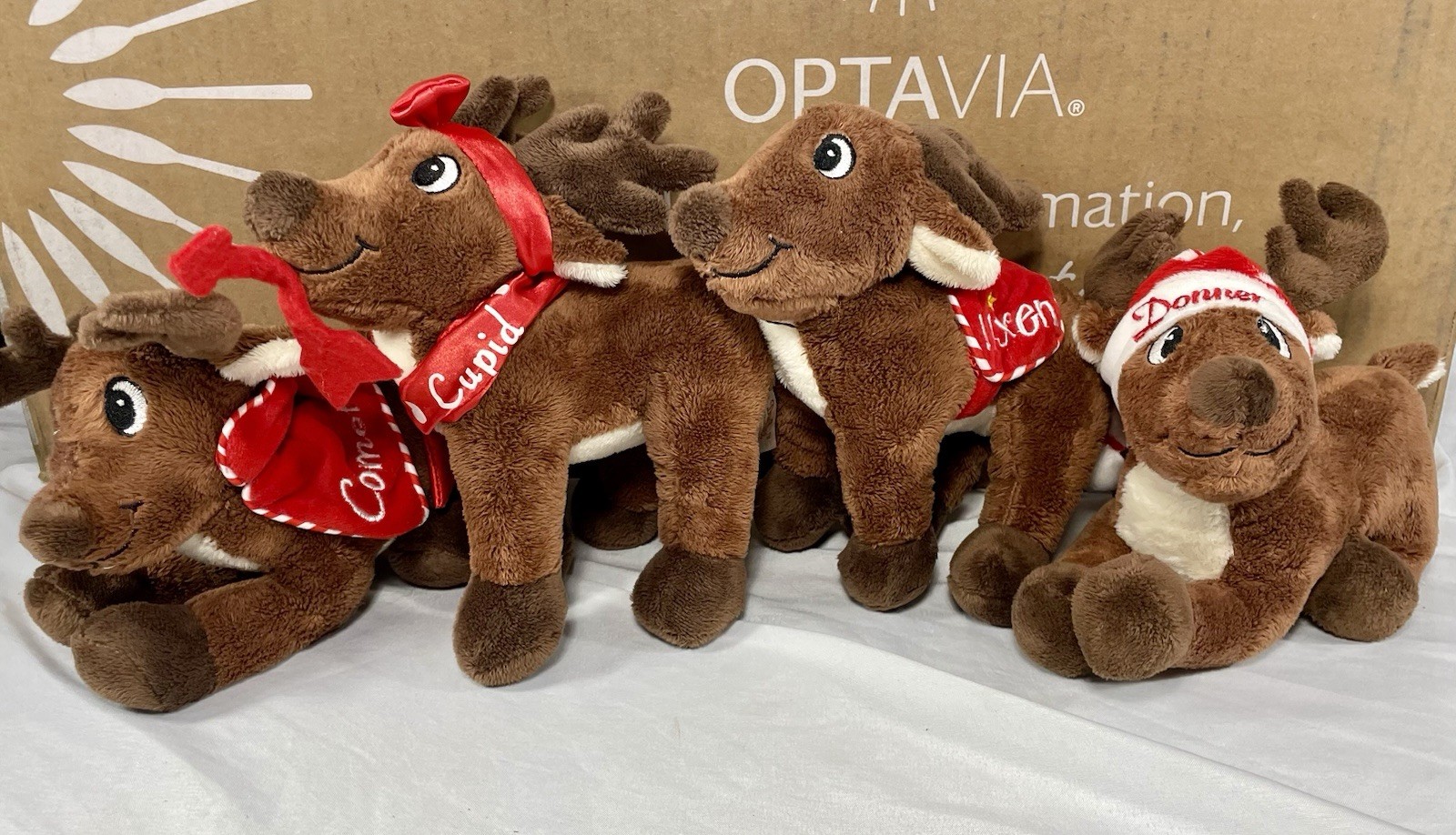 Santa's Reindeer Plush Stuffed Animals (Donner, Vixen, Comet, Cupid)