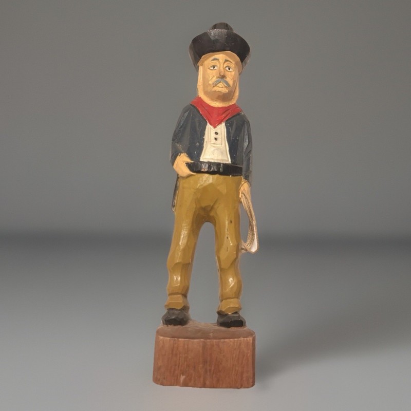 Hand Carvers Wooden Confederate Man Vintage Collectable
