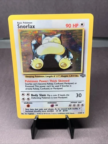 Pokemon TCG Snorlax Jungle Set 11/64 Holo Rare 1999 WOTC VTG NM/LP+