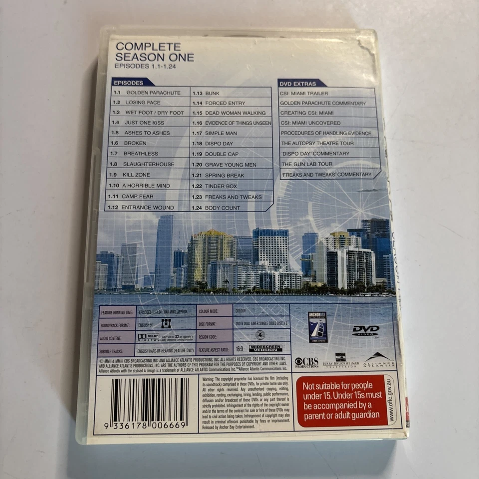 Csi Miami : Season 1 (DVD, 2002) Region 4 - image 2 of 4