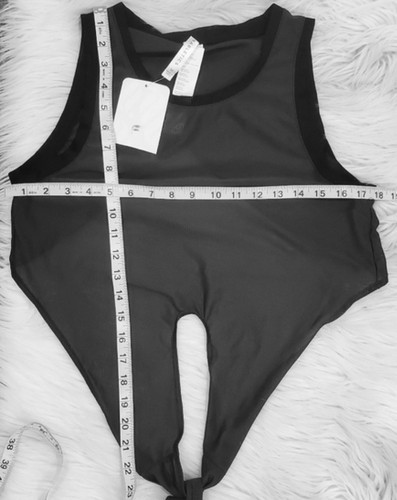 NWT FABLETICS MARISSA TIE UP MESH TANK TOP MIDNIGHT GRAY - Picture 2 of 2