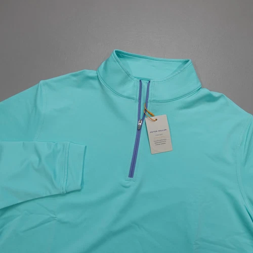 Peter Millar Perth Golf Performance 1/4 Zip Pullover MS23EK40B Blue Size M