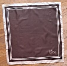 Vtg 70s Patricia Dumont Paris Scarf Dark Brown/Beige 21" Square