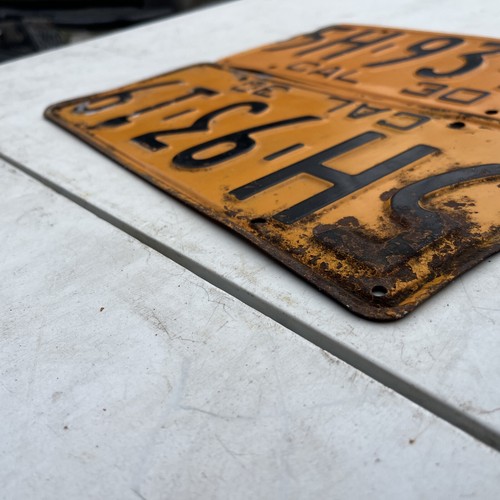 1930 California License Plate - Pair Both Front & Back 5H 93 19 , Need restora - Picture 20 of 21