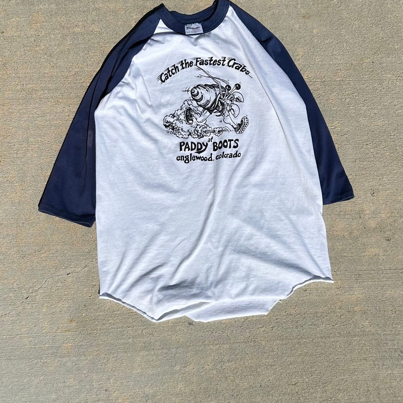 ALTRA Manica 3 4 vintage anni 70 80 "cattura i granchi più veloci" Denver Colorado