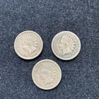 3 PC LOT 1864 COPPER NICKEL INDIAN HEAD PENNIES GOOD