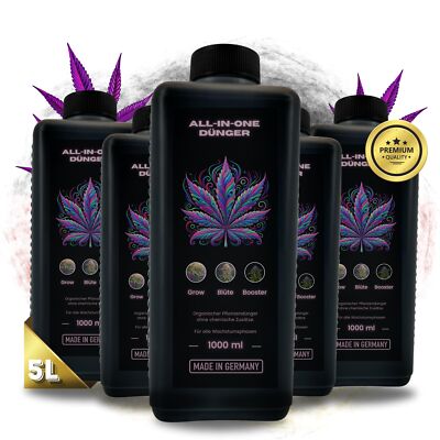 Premium 5L Grow Dünger I All in One I Indoor & Outdoor für Wachstumsphase Blüte