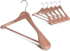 Red Cedar Wood Hangers 6 Pack, Extra Wide Shoulder Wooden Hanger for for Suit...