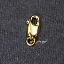 5mmx10.3mm 18k Solid Yellow Gold Lobster Clasp With Open Jump Ring