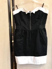 G by Guess Strapless Super Cute Black and White Short Dress Large
