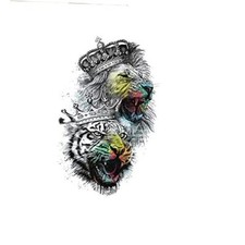 Temporary Tattoos Stickers Fake Body Arm Chest Shoulder Tattoos for Men or Lion