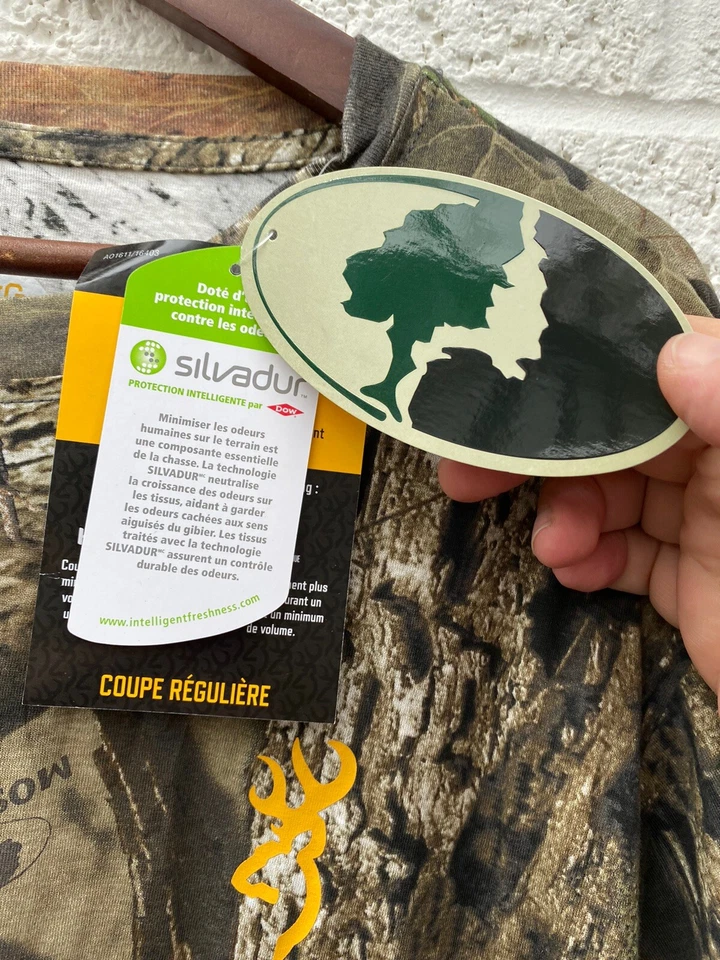 Browning Wasatch-Cb T-Shirt S-Sleeve Mo-Breakup Country Camo XL NWT Scent Protec - Image 4 of 4