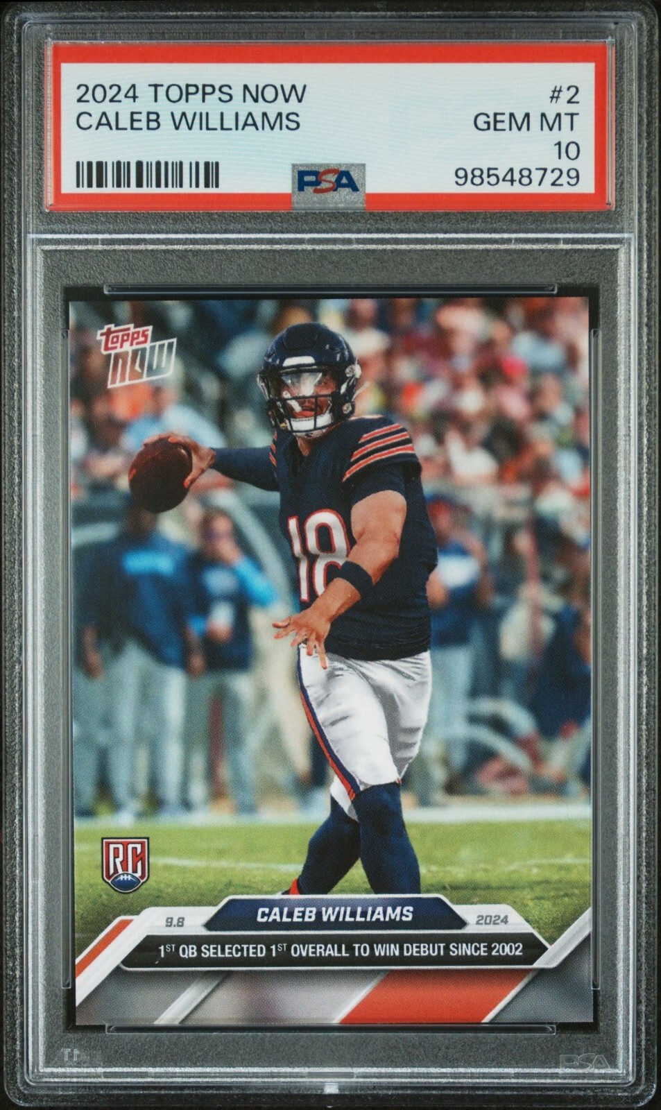 2024 TOPPS NOW #2 CALEB WILLIAMS ROOKIE RC PSA 10 8A