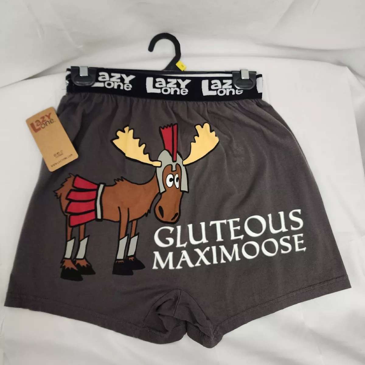 Lazy One men's Boxer shorts PJ lounge shorts Moose GluteousMaximoose 100%  cotton