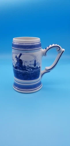 Delft Blue Stein Hand Painted Made In Holland 96 6.5” Tall 