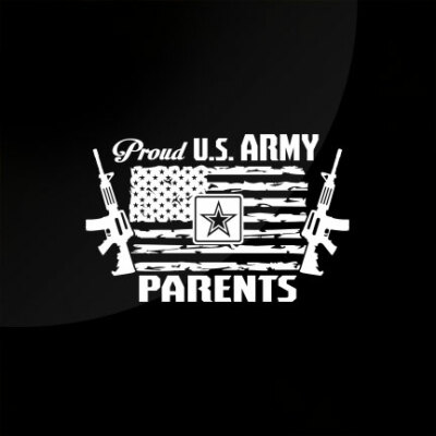 US Army Parents Vinyl Die Cut Car Decal Sticker with American Flag ...