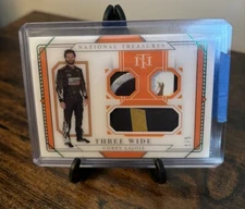 2021 Panini National Treasures Corey Lajoie #TW-CL Three Wide SSP Green #/5