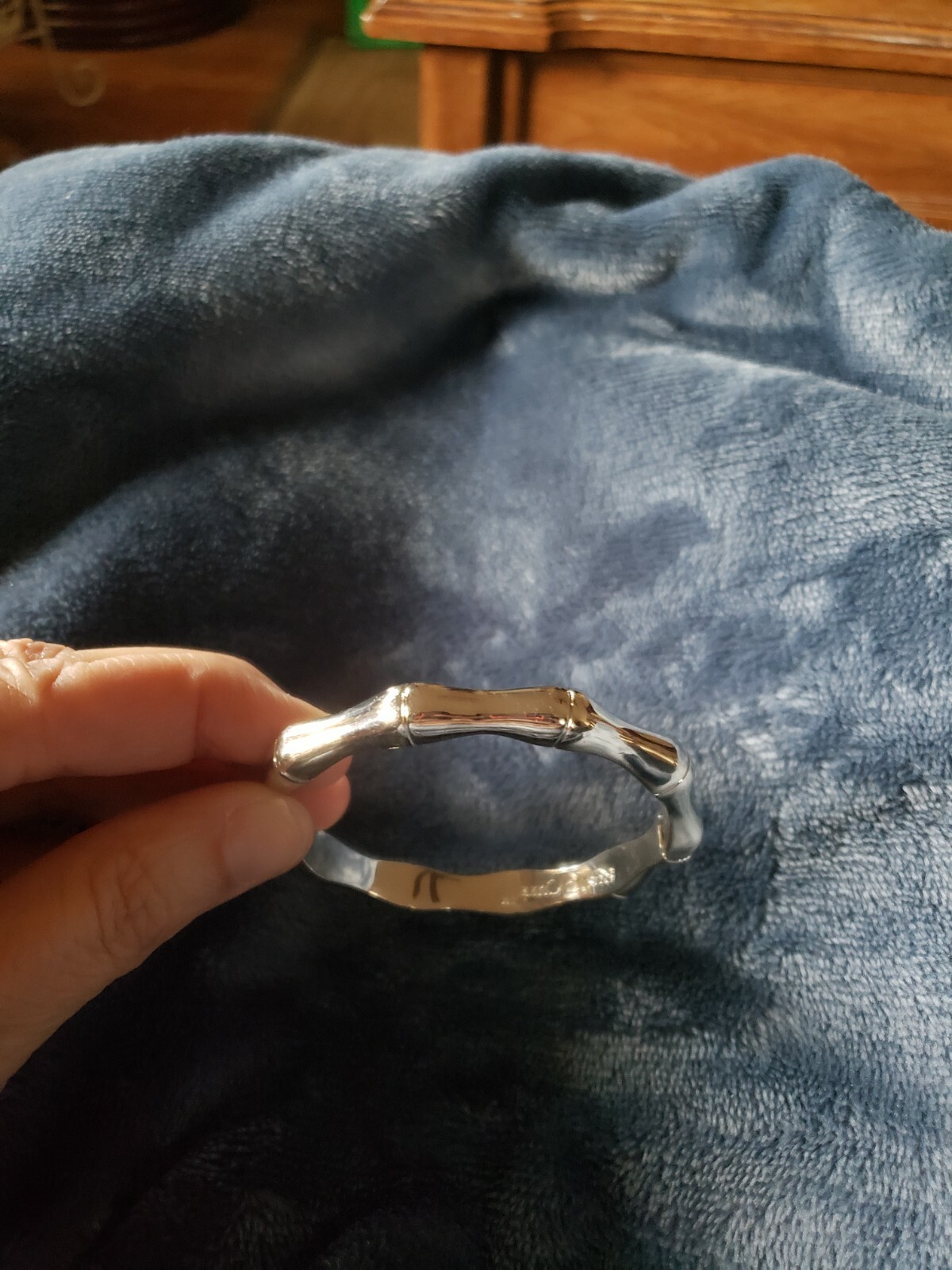 Rustic Cuff Silvertone Bracelet Silver Bangle Fas… - image 4