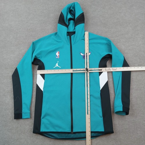 Charlotte Hornets Hoodie Mens Medium Blue Stretch NBA Hooded Full Zip Jordan - Picture 2 of 10