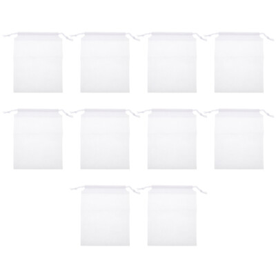 10pcs Fishing Cloth Bag Bait Container Draw String White Sack Non-Woven Bag