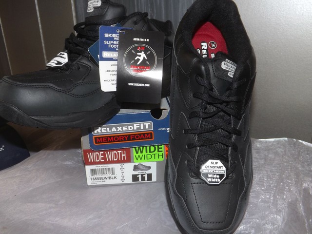 skechers relaxed fit memory foam womens work shoes