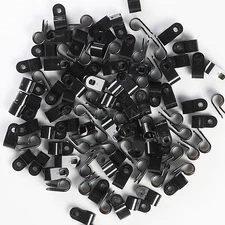 100 PCS 3/8" CABLE CLAMPS BLACK UV RESISTANT HOSE WIRE ELECTRICAL CC375
