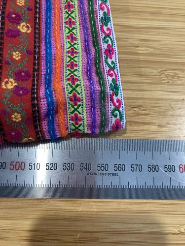 NEW Thai Hill Tribe Hmong embroidered large bag tote cotton lined, zip top close - Picture 6 of 11