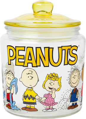 Peanuts Glass Jar Lid Featuring Charlie Brown Snoopy Schroeder Lucy Linus Sally