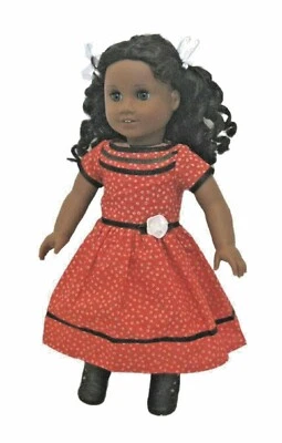 DOLL TOY BOX Doll Clothes 18" Doll Dress 1853 Red Black Victorian Style Fit 18" Girl Dolls