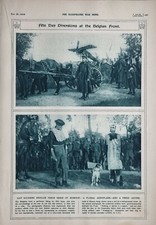 1916 WWI WW1 Impression Fête Du Jour Front Belge Floral Avion Presse Satire