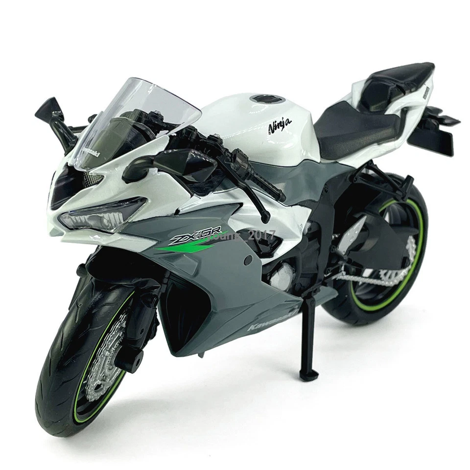 1:12 Kawasaki Ninja ZX-6R 2023 Modelo de motocicleta Diecast Juguete Motocicletas Blanco Foto 3 de 4
