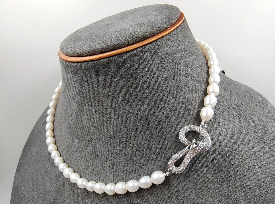 Authentic Natural Seawater White Pearl Necklace Beads 9ct White Gold Filled - Image 4 of 4