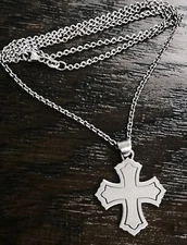 James Avery Cross Necklace on 21" JA Chain with JA Box, Pouch NEAT! VTG