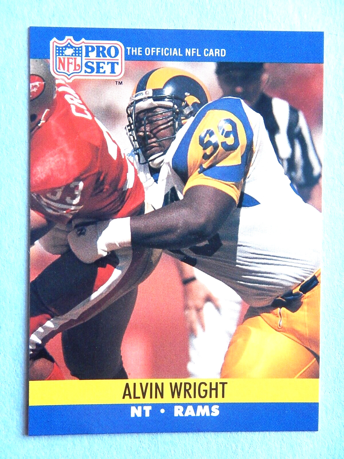 Alvin Wright #556 Pro Set 1990 Football Card (Los Angeles Rams) 