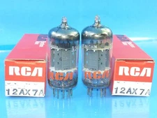 RCA GT BRITAIN 12AX7 ECC83 TUBE MATCH PAIR TEST NOS CURVE TRACER LOW NOISE