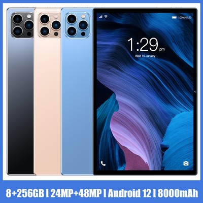 2024 New Smart Tablet PC Android 12 10.1'' 8GB+256GB 8000mAh Wifi Dual Camera