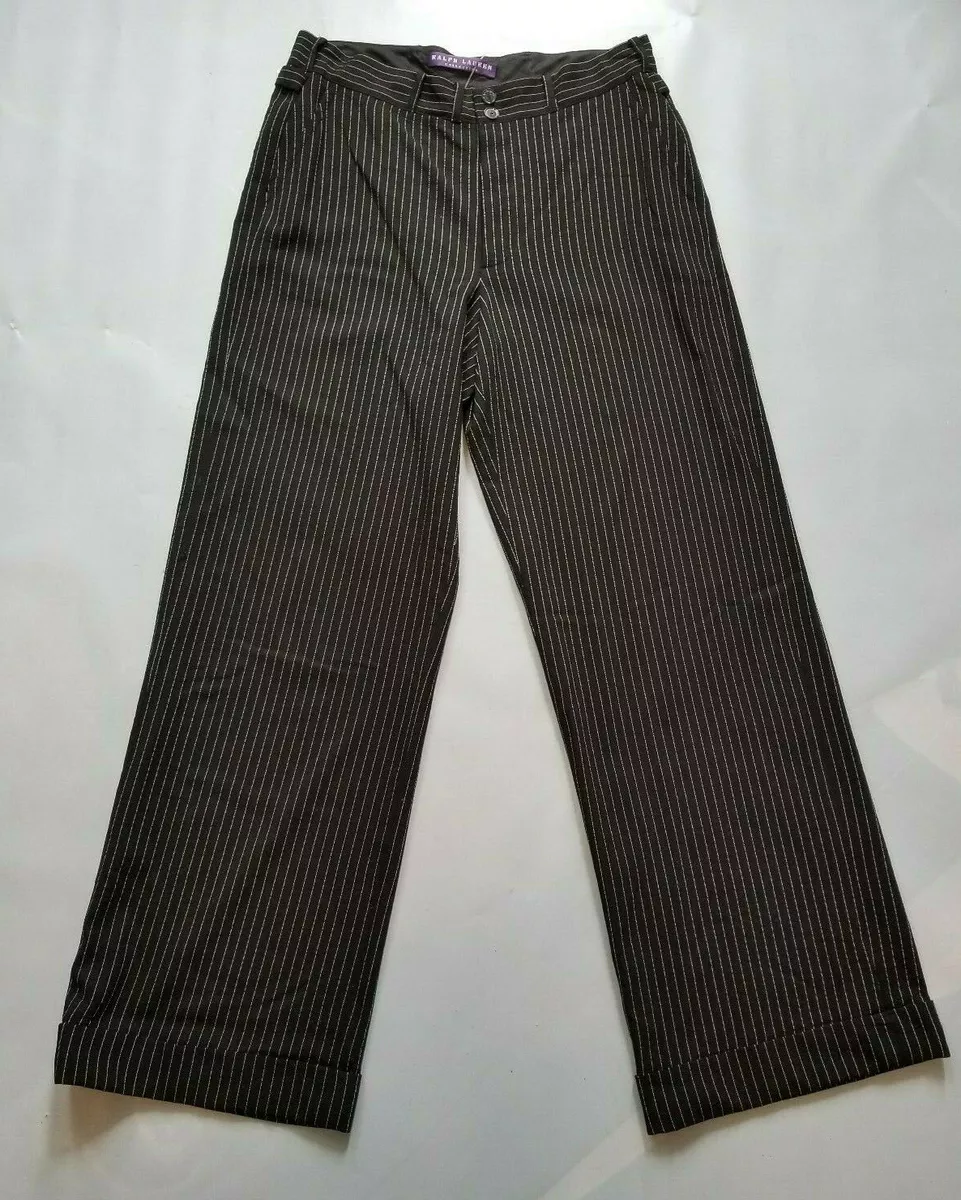 Womens black and cheap white striped dress pants