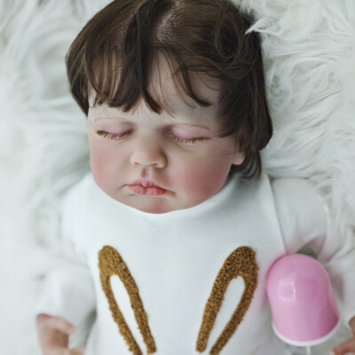 Reborn Doll Loulou Sleeping 19in Newborn Dolls Cloth Body 3D Skin Painted Gift