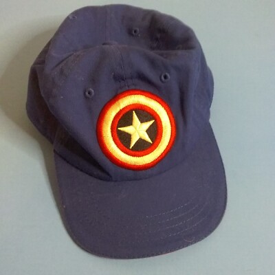 Captain America Marvel FlexFit Hat Red White Blue Shield Medium Size