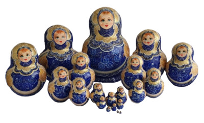 Grande Poupée Russe Matriochka Peinte à La Main Par Titova – 20 Pièces, Fabrication Artisanale