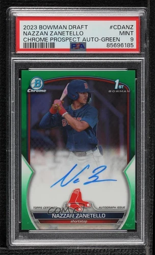 2023 Bowman Draft Green Refractor /99 Nazzan Zanetello #CDA-NZ PSA 9 MINT Auto