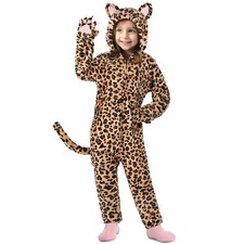 Halloween Cat Costume for Girls - Cheetah Leopard Outfit for Kids, Fun Dress-Up