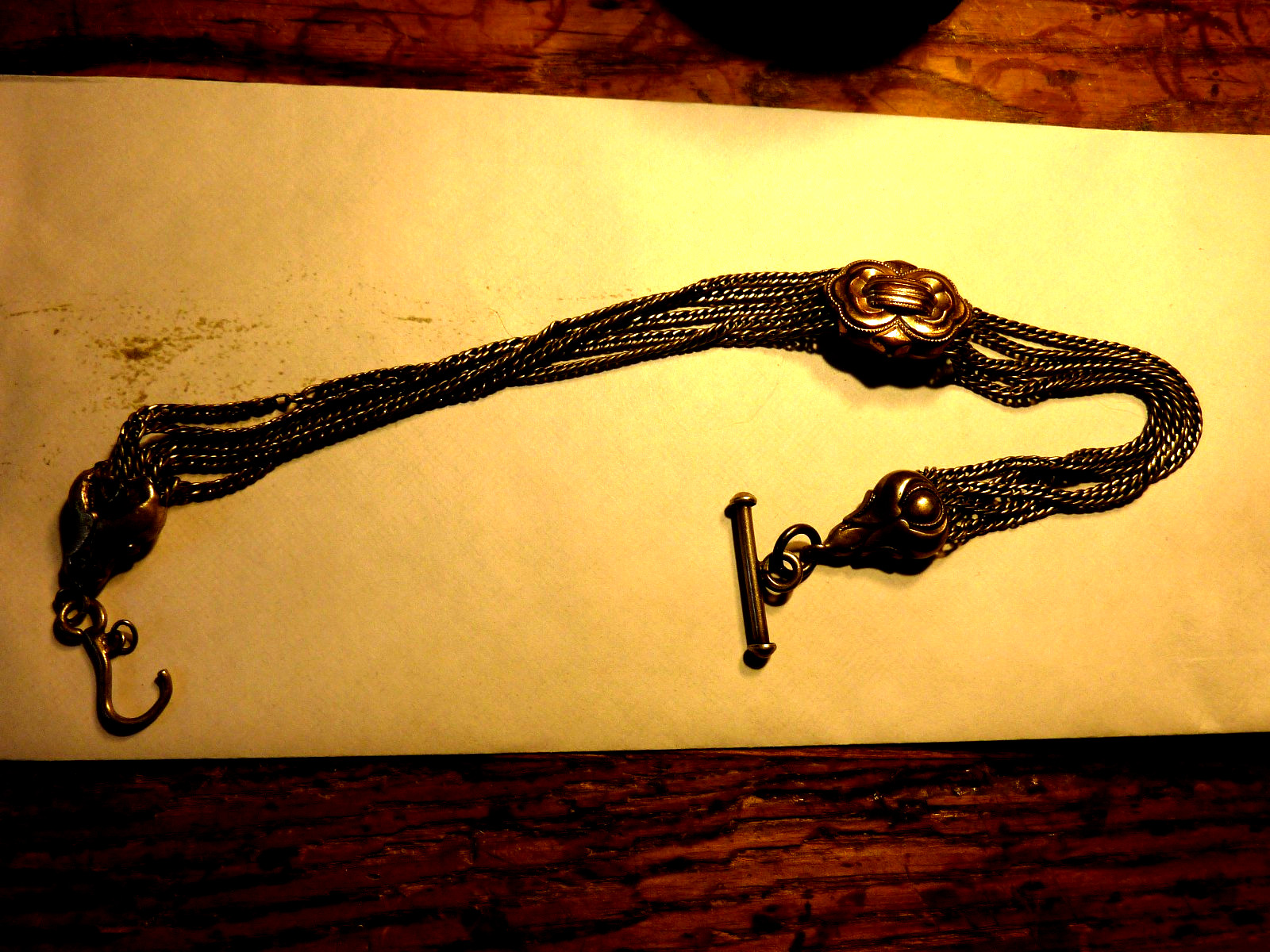 VICTORIAN-SOLID SILVER---- POCKETWATCH SLIDE--CHA… - image 1