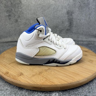 Jordan Air Jordan 5 Retro Shoes Boys Size 11C White Blue Basketball 440889-140