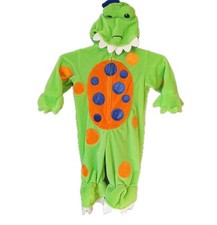 Koala Baby 3 Mos Green Dinosaur Halloween Costume Full Body Front Zipper 3D Tail