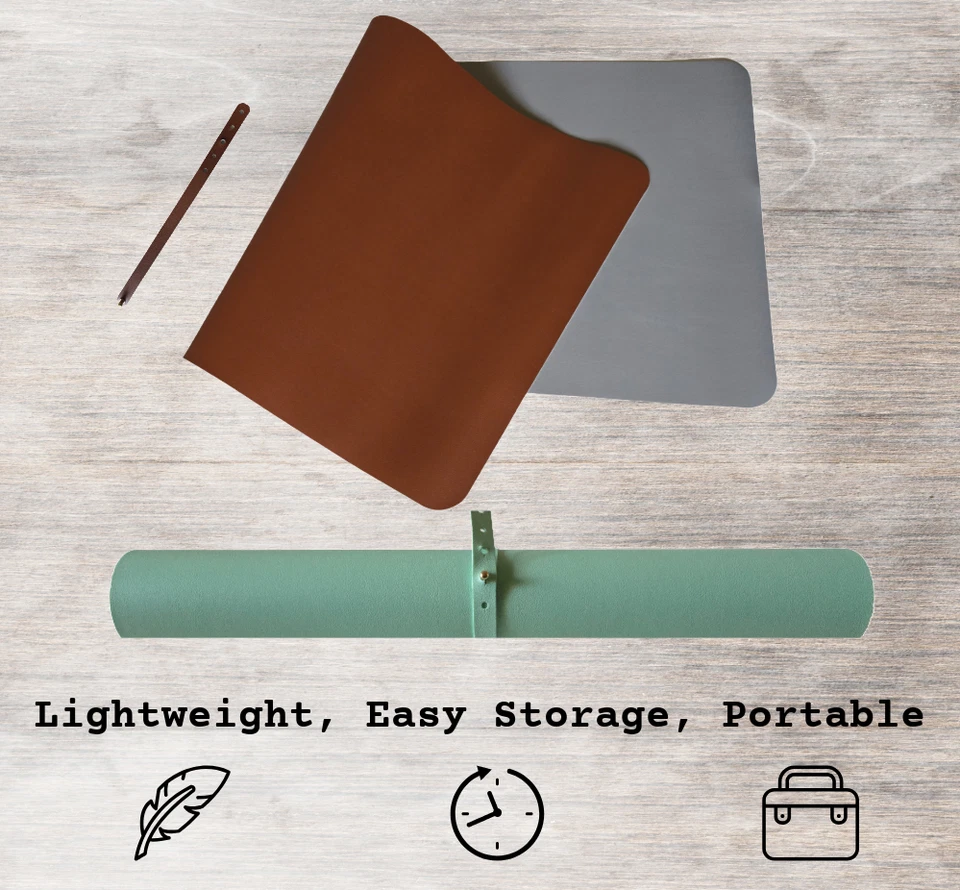 Large PU Leather Desk Pad 31.5"x15.7" – Waterproof Dual-Sided Desk Mat, Writing - Image 3 of 4