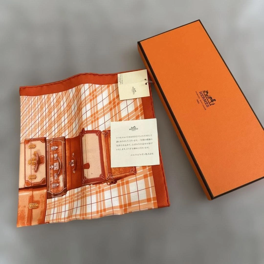 Hermes — Authentic HERMES Petit Carre Scarf "Years Gift" Silk Multicolor SK1446