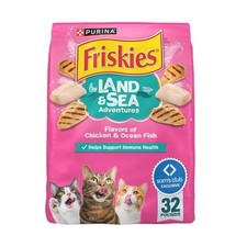 Friskies Land & Sea Adventures Chicken & Fish Flavored Adult Cat Food, 32 lbs.