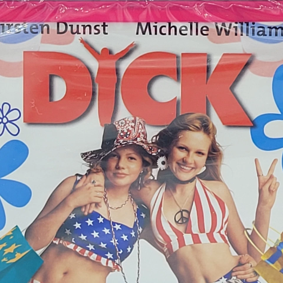 Dick DVD 1999 Sealed Kirsten Dunst Michelle Williams Comedy Satire Promo Sticker Foto 2 de 4